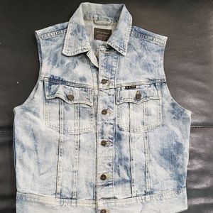 G Star stone washed denim vest size 44